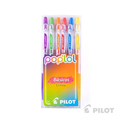 Set Lápiz Gel POPLOL 0.7 Básicos 6u PILOT
