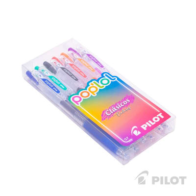 Set Lápiz Gel POPLOL 0.7 Clásicos 6u PILOT