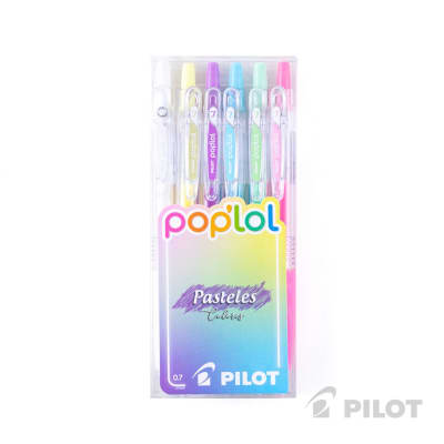 Set Lápiz Gel POPLOL 0.7 Pasteles 6u PILOT