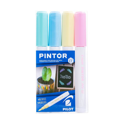 Set Pintor Extra Fino 4 Amarillo Pastel, Verde Pastel, Azul Pastel, Rosado Pastel
