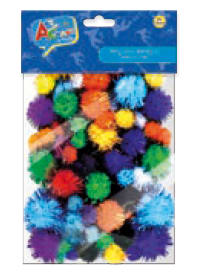 POMPONES METALICOS 36 PCS COL SURTIDOS