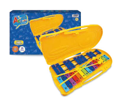 METALOFONO 25 NOTAS COLORES EN MALETIN AMARILLO ART & CRAF