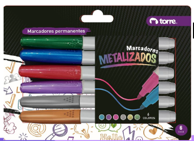 BL.MARCADORES PERM. METALICOS 6 COL TORR