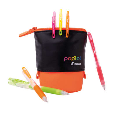 Lápiz Gel POPLOL 0.7 6u c/Estuche Retráctil Naranjo (19) PIL