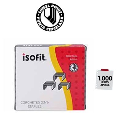 CORCHETES ISOFIT 23/ 6 CAJA DE 1000 UDS