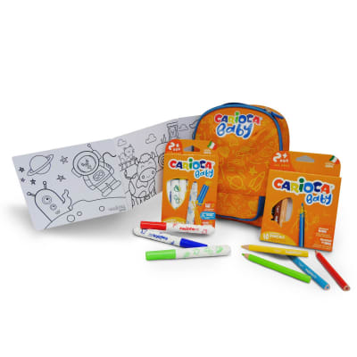 MINI MOCHILA BABY 6 PLUMONES 10 LAPICES CARIOCA