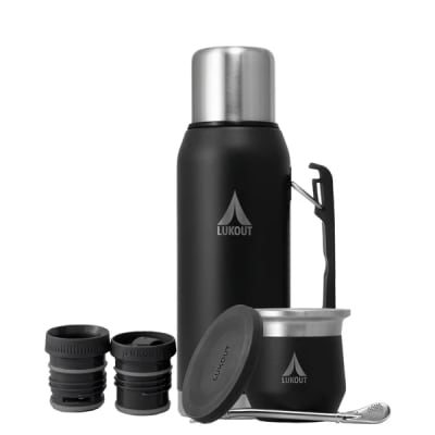 Kit PRO Termo Handle 1000 ml + Mate 170 ml Negro