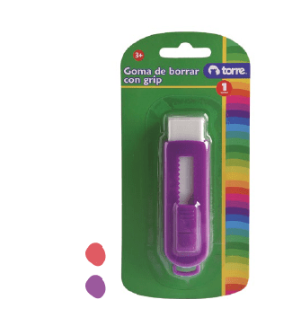 BL. GOMA DE BORRAR C/ GRIP 1 UNI TORRE