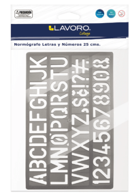 NORMOGRAFO LETRAS Y NUMEROS 20 CMS