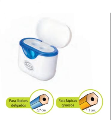 Sacapuntas Plástico Doble c/Contenedor Surtido (042) ADIX