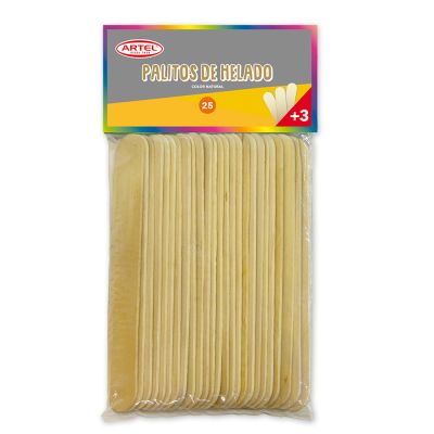 Palos de  helados grande  25 pcs natural