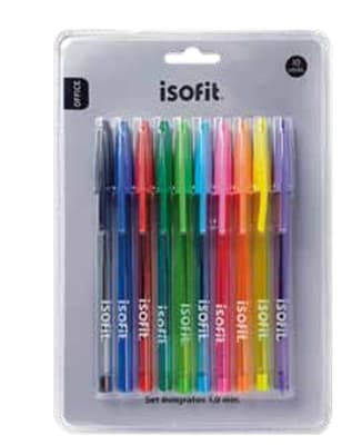 BOLIGRAFO 1.0 10 UNI 10 COLORES SUR.ISOFIT-DSG