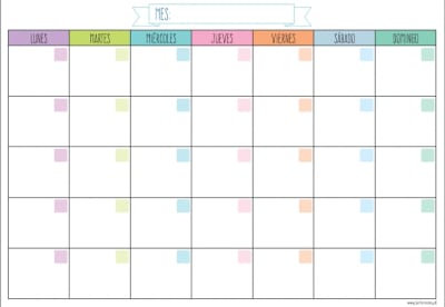 Calendario Pasteles  50x70cm Espiral 12 hojas 