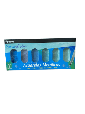 SET ACUARELAS METALICAS 6 COL SOC TORRE