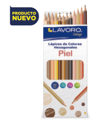 LAPICES DE COLORES 12 LARGO TRIANGULAR COLORES PIEL