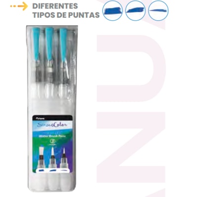 SET PINCELES ACUARELABLES 3 UNI SURT SOC