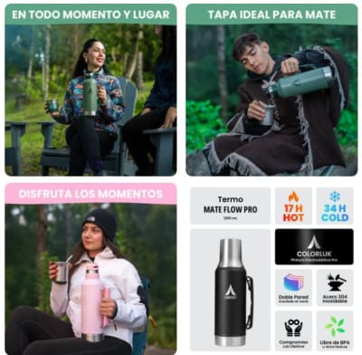 Termo Mate Flow PRO 1200 ml Petalia 1200 ml