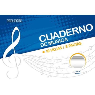 CUADERNO MUSICA PROARTE 1 PAUTA 10 HJS.26x17,7cm