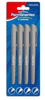 BL. MARCADORES PERMANENTES NEGRO (4U)