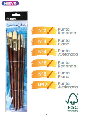 SET PINCELES P/OLEO 6UNI SOC TORRE