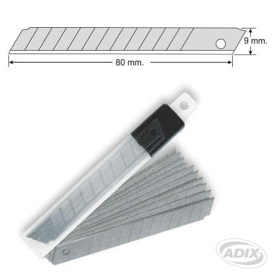 Repuesto Cuchillo 9mm 10u (010) ADIX