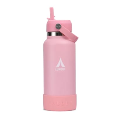 Botella Térmica Bombilla Ancha 946 ml Rosa Pastel