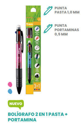 BL. BOLIGRAFO MULTIFUNCION 2 COLORES CON PORTAMINA