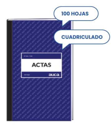LIBRO ACTAS CUADRICULADO 100 HJS. AUCA