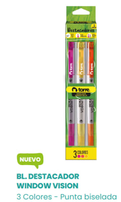 BL. DESTACADOR PUNTA BISELADA WINDOW VISION x 3 TORRE