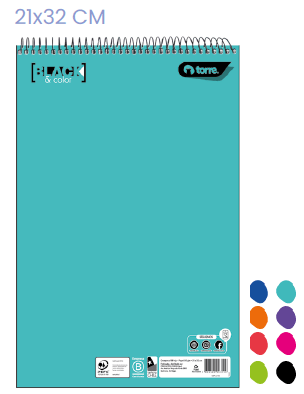 CROQUERA 21X32 CMS. BLACK&COLORS 100 HJS (SURTIDO)