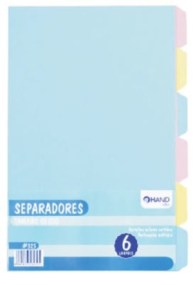 SEPARADORES P/ARCHIVADOR,6u T.OFICIO HAND