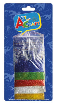 BOLSITAS CON FIGURAS ESCARCHA COLOR BASIC 5 UN. ART & CRAF