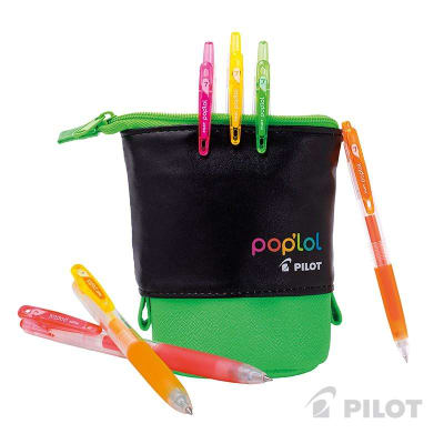 Lápiz Gel POPLOL 0.7 6u c/Estuche Retráctil Verde (18) PILOT