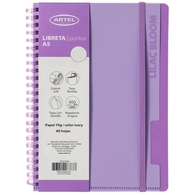 Libreta anillo soft A5 pastel