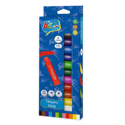 TEMPERA SOLIDA 10 GRS 12COLORES