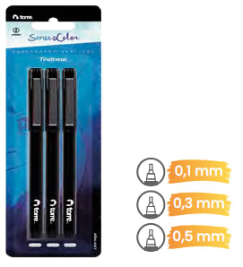 TIRALÍNEAS GRÁFICOS PIGMENTADOS 3 UNI SO