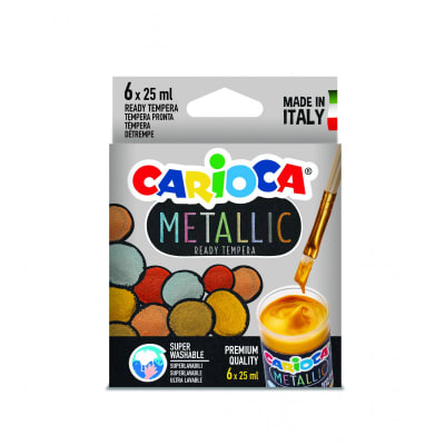 TEMPERA 6 COLORES 25ml METALLIC CARIOCA