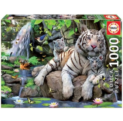 PUZZLE 1000 PCS 68x48cm TIGRES BLANCOS
