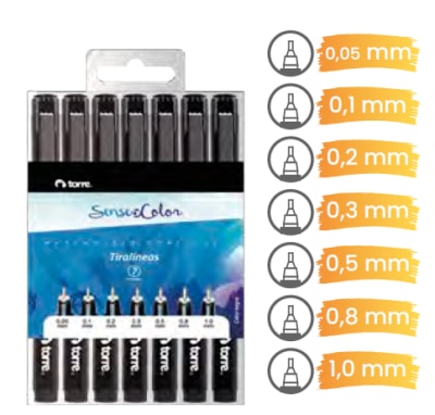 TIRALÍNEAS GRÁFICOS PIGMENTADOS 7 UNI SO