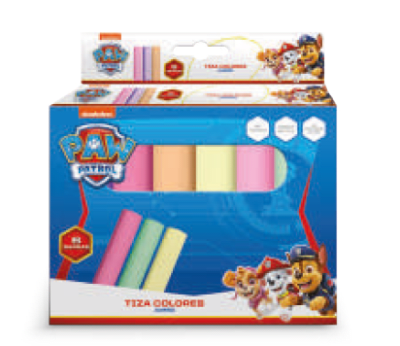 TIZA JUMBO CAJA 6 COLORES PAW PATROL