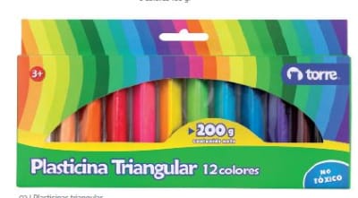 PLASTICINA TRIANGULAR 12 COLORES