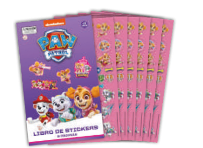 LIBRO STICKERS 6 PAGINAS PAW PATROL NIÑA