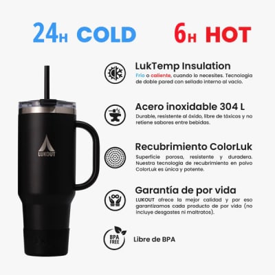 Vaso Travel tumbler 1200 ml Negro