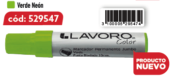 MARCADOR PERM. JUMBO PTA.BISEL VERDE CLARO