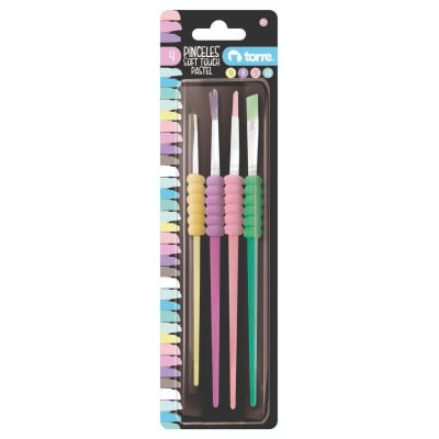SET PINCELES C/GRIP COL PASTEL TORRE