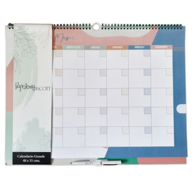 CALENDARIO MENSUAL C/LAPIZ ASCOTT 20HJ 48X35 CM