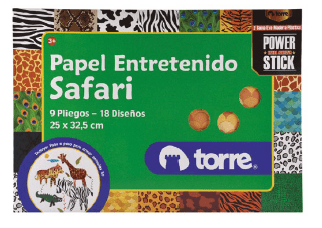 BOLSON PAPEL ENTRETENIDO ANIMALES (SAFARI) TORRE