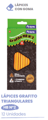LAPIZ GRAFITO TRIANG TORRE C/ GOMA