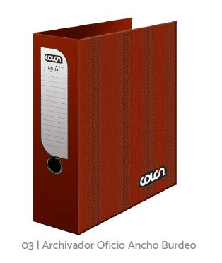ARCHIVADOR COLON OFICIO ANCHO BURDEO 818-HB | Aldo Carla
