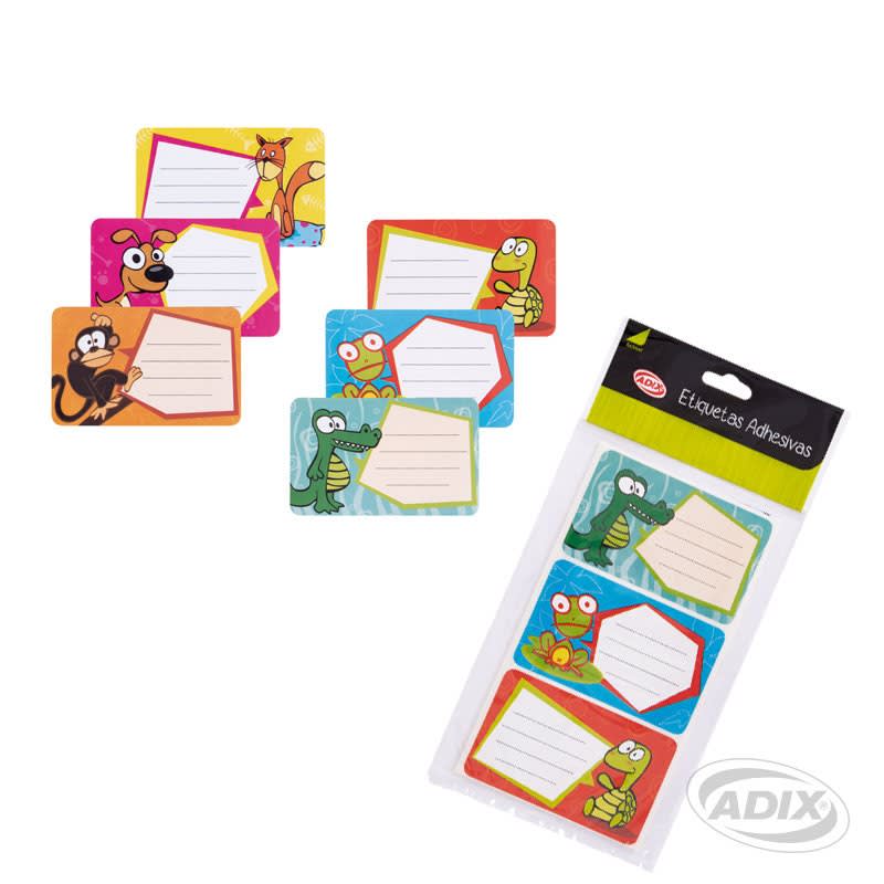 Etiqueta Escolar Animal 12u (031) ADIX | Aldo Carla